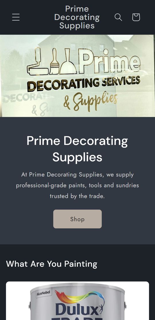 Prime Decorating Supplies on a phone